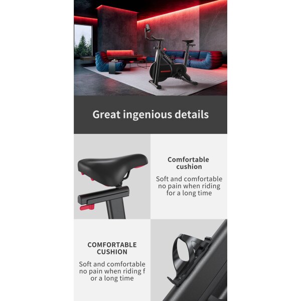 C1A PAMETNI MAGNETNI SOBNI BICIKL - CRNI