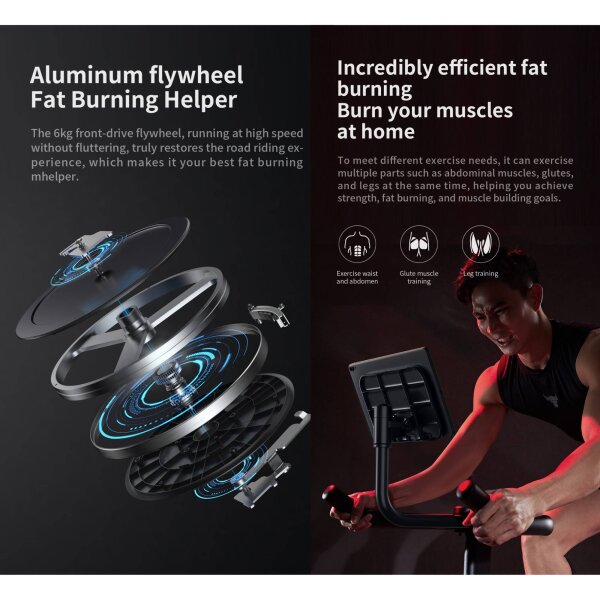 C1A PAMETNI MAGNETNI SOBNI BICIKL - CRNI